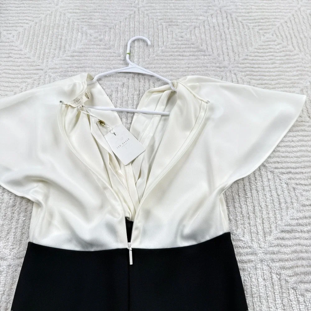 Ted Baker London Dress 3 NWT Black White Bodycon Midi Party Cocktail Date Event - Picture 3 of 16